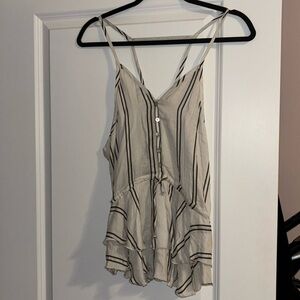 Chaser Racerback striped button down flare top